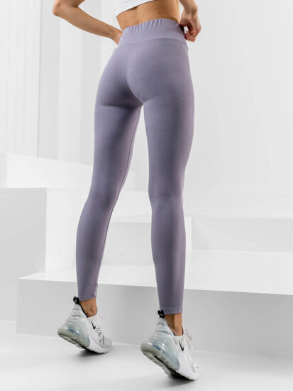 Leggings a coste da donna viola Bolf 10376