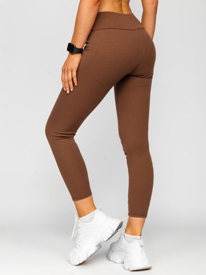 Leggings a costine da donna cioccolato Bolf 020