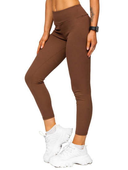 Leggings a costine da donna cioccolato Bolf 020