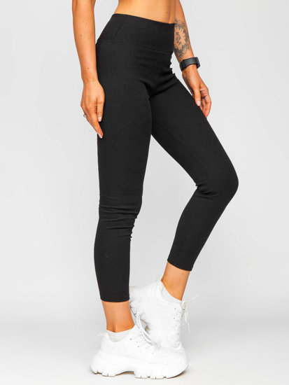 Leggings a costine da donna neri Bolf 020