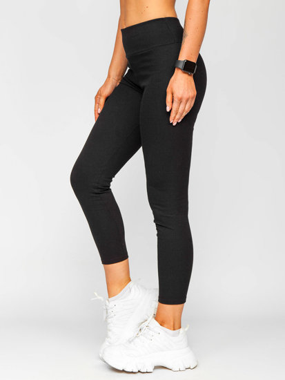 Leggings a costine da donna neri Bolf 020