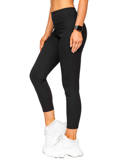 Leggings a costine da donna neri Bolf 020