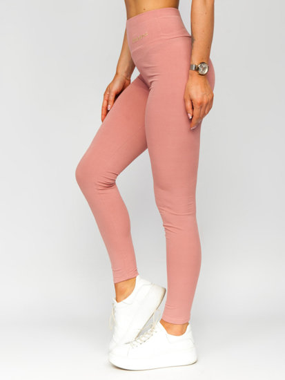 Leggings a costine da donna rosa Bolf W7501