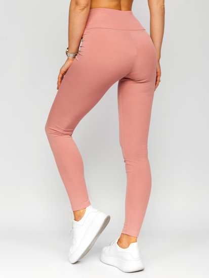 Leggings a costine da donna rosa Bolf W7501