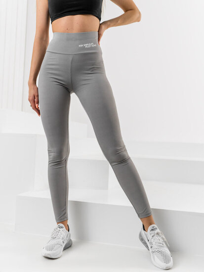 Leggings a righe da donna grigio Bolf W7502