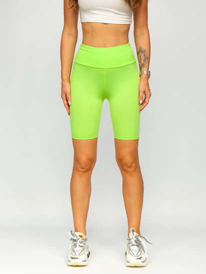 Leggings corti a coste da donna verde-fluorescenti Bolf 5YY734