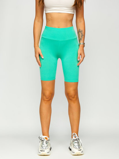 Leggings corti a coste da donna verde menta Bolf 5YY734