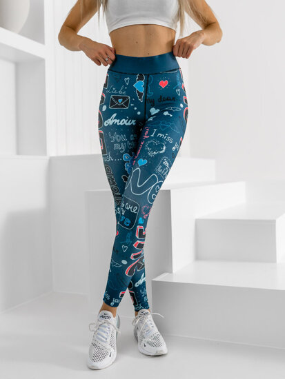 Leggings da donna blu Bolf 20755