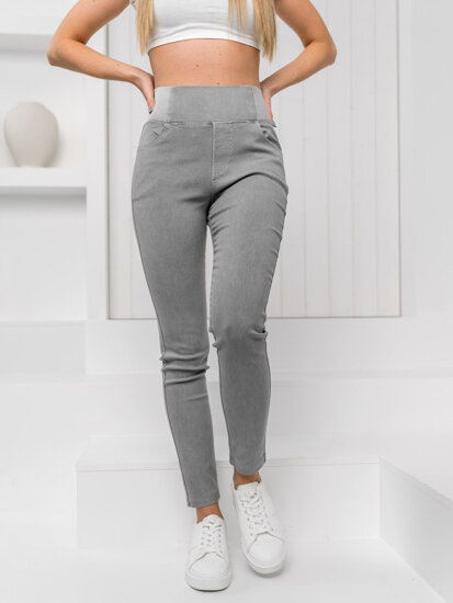 Leggings in denim da donna grigio Bolf S111