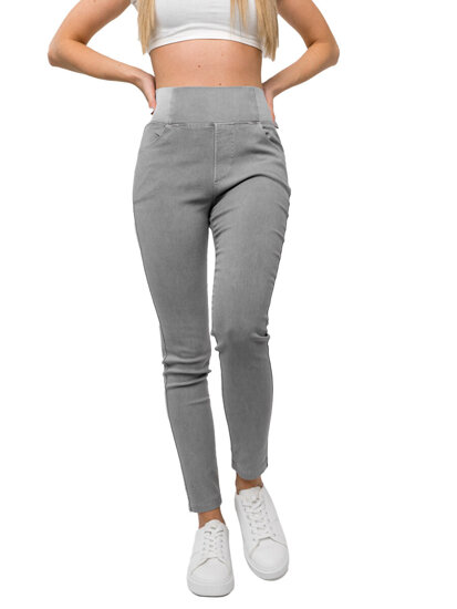 Leggings in denim da donna grigio Bolf S111