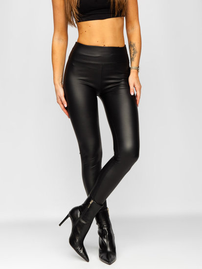 Leggings in ecopelle da donna nero Bolf YY83NM