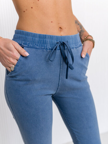 Leggings in jeans da donna azzurro Bolf S108