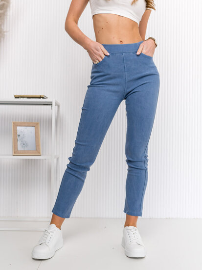 Leggings in jeans da donna azzurro Bolf S113