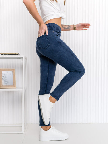 Leggings in jeans da donna blu Bolf W7260