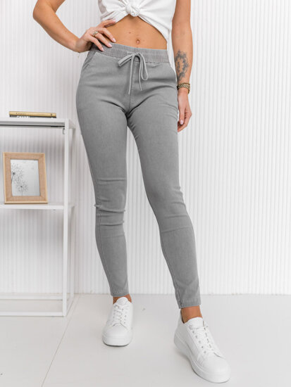 Leggings in jeans da donna grigio Bolf S108