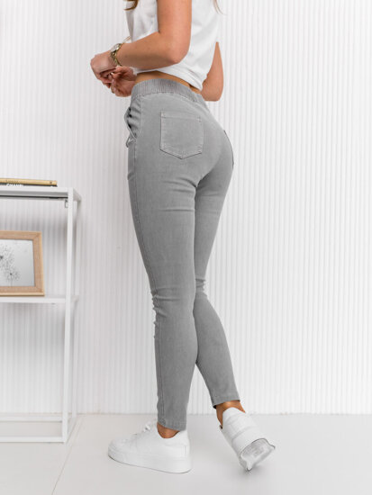 Leggings in jeans da donna grigio Bolf S108