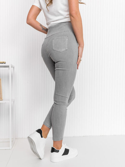 Leggings in jeans da donna grigio Bolf S110