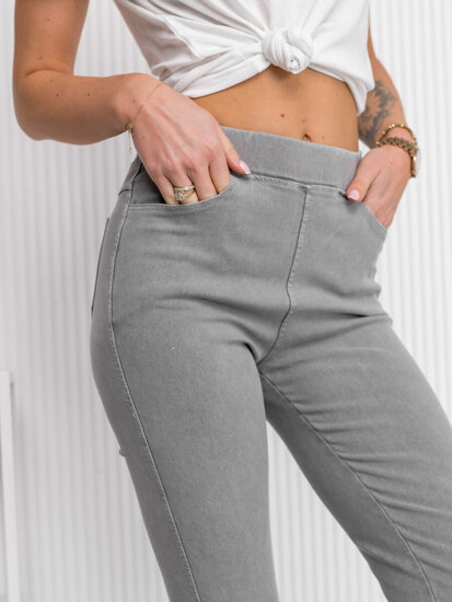 Leggings in jeans da donna grigio Bolf S113