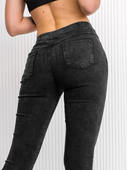 Leggings in jeans da donna nero Bolf W7059