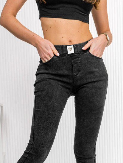 Leggings in jeans da donna nero Bolf W7260