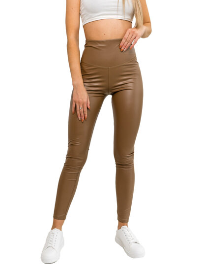 Leggings in pelle da donna marrone Bolf W7528