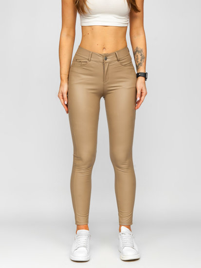 Leggings in similpelle da donna beige Bolf DM850