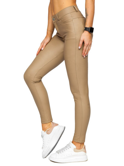 Leggings in similpelle da donna beige Bolf DM850