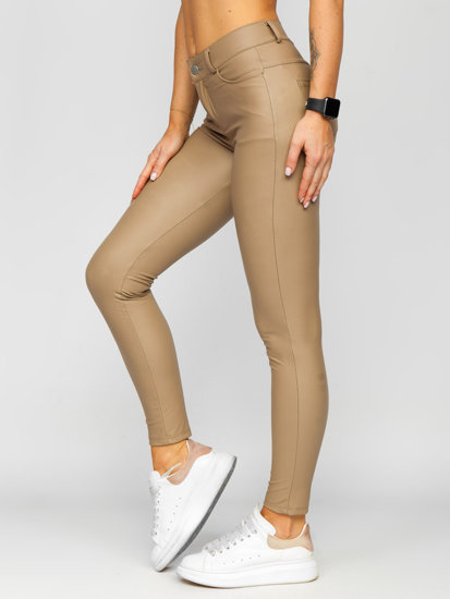 Leggings in similpelle da donna beige Bolf DM850