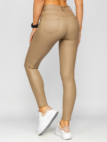 Leggings in similpelle da donna beige Bolf DM850