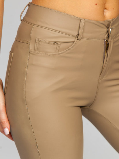 Leggings in similpelle da donna beige Bolf DM850