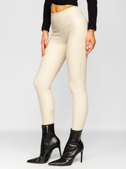 Leggings in similpelle da donna beige Bolf J51700