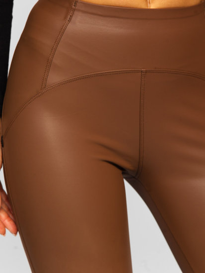 Leggings in similpelle da donna cammello Bolf J51700