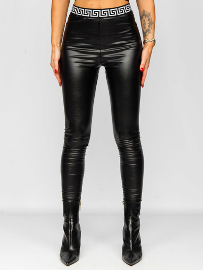 Leggings in similpelle da donna neri Bolf MY16572