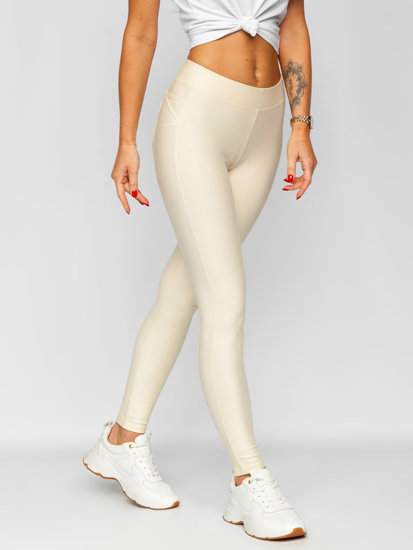 Leggings push up da donna écru Bolf J50718