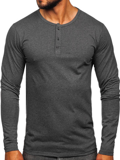 Longsleeve abbottonato da uomo antracite Bolf 1114