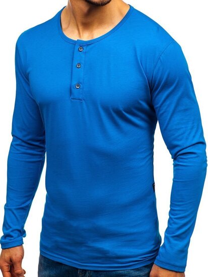 Longsleeve abbottonato da uomo azzurro Bolf 1114