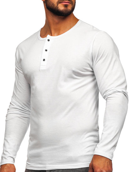 Longsleeve abbottonato da uomo bianco Bolf 1114