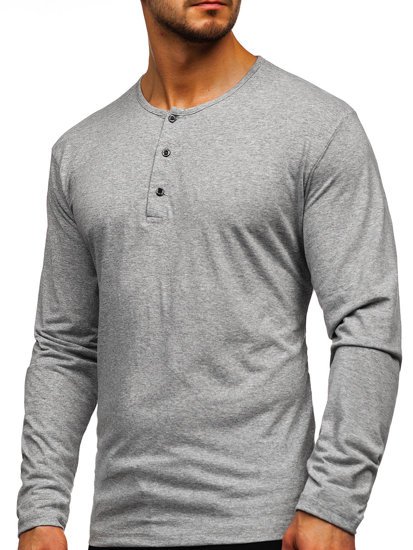 Longsleeve abbottonato da uomo grigio Bolf 1114