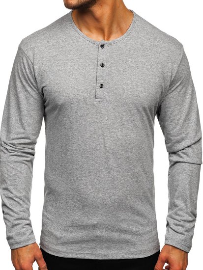 Longsleeve abbottonato da uomo grigio Bolf 1114