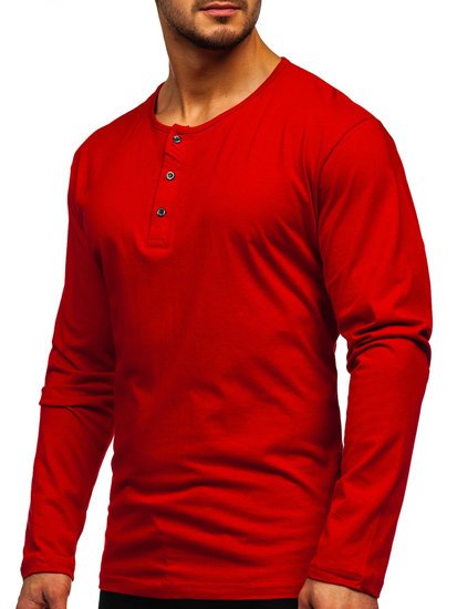 Longsleeve abbottonato da uomo rosso Bolf 1114