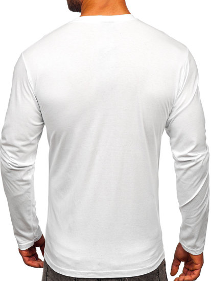 Longsleeve con stampa da uomo bianca Bolf 146740