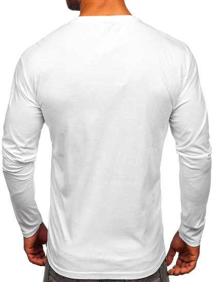 Longsleeve con stampa da uomo bianca Bolf 146743