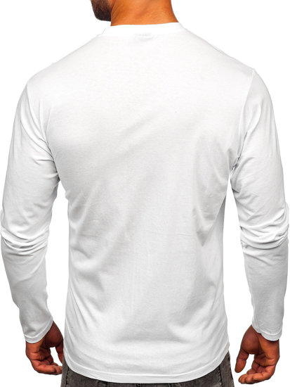 Longsleeve con stampa da uomo bianca Bolf 146745