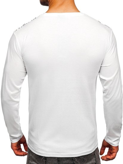 Longsleeve con stampa da uomo bianco Bolf 1213