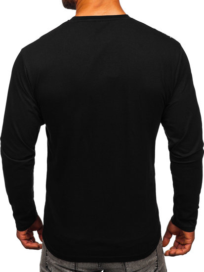 Longsleeve con stampa da uomo nera Bolf 146743