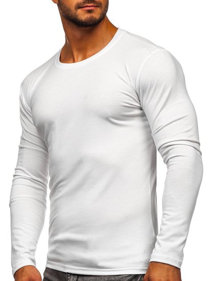 Longsleeve liscio da uomo bianco Bolf 2088L