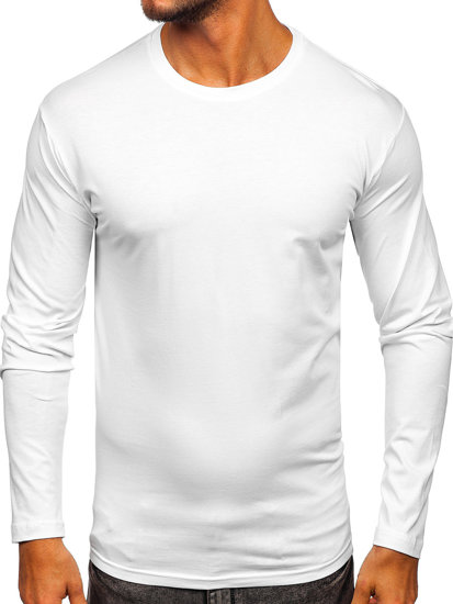 Longsleeve senza stampa da uomo bianco Bolf 1209