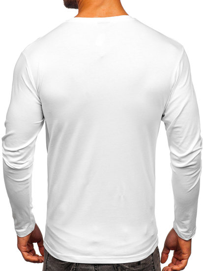 Longsleeve senza stampa da uomo bianco Bolf 1209