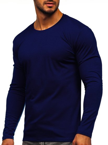 Longsleeve senza stampa da uomo blu Bolf 2088L