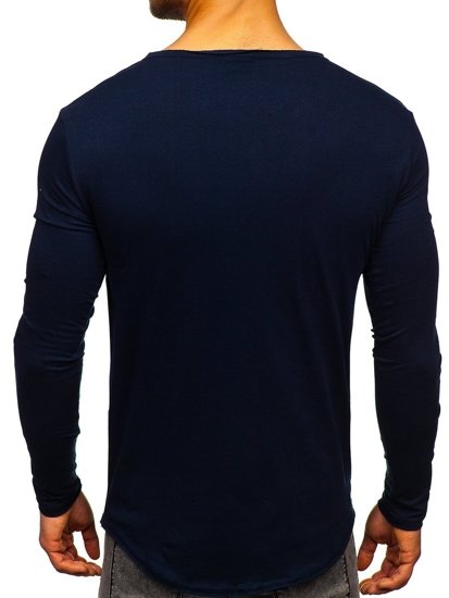 Longsleeve senza stampa da uomo blu Bolf 5059